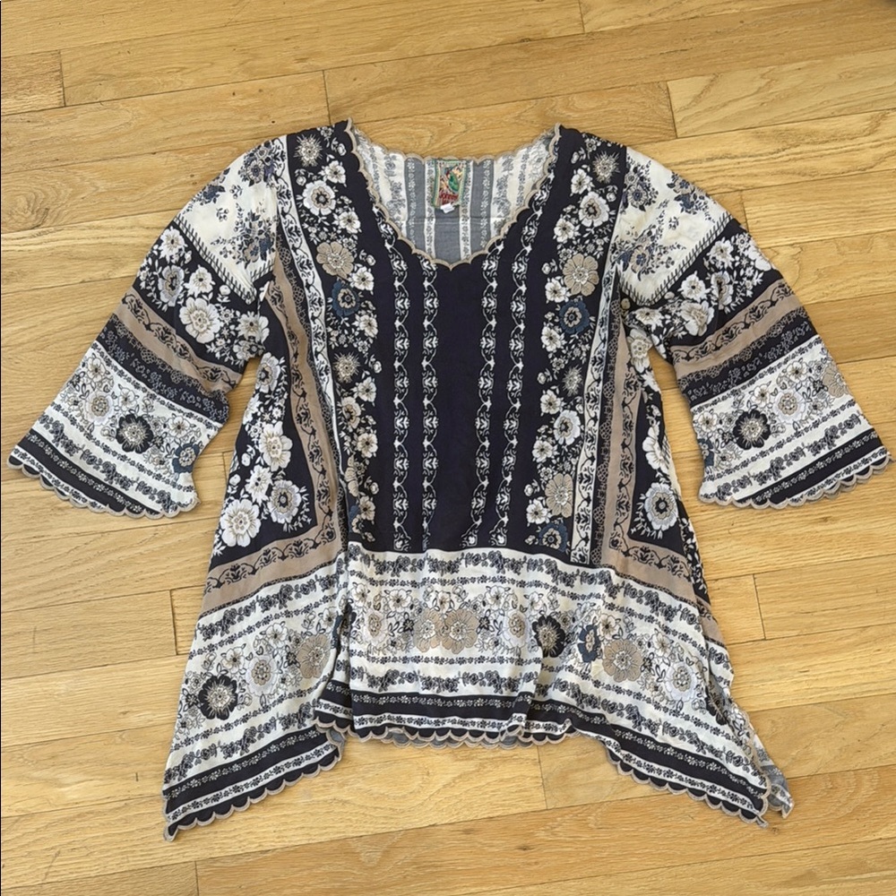Johnny Was Dolce Bell Sleeve Tunic Dress size XL